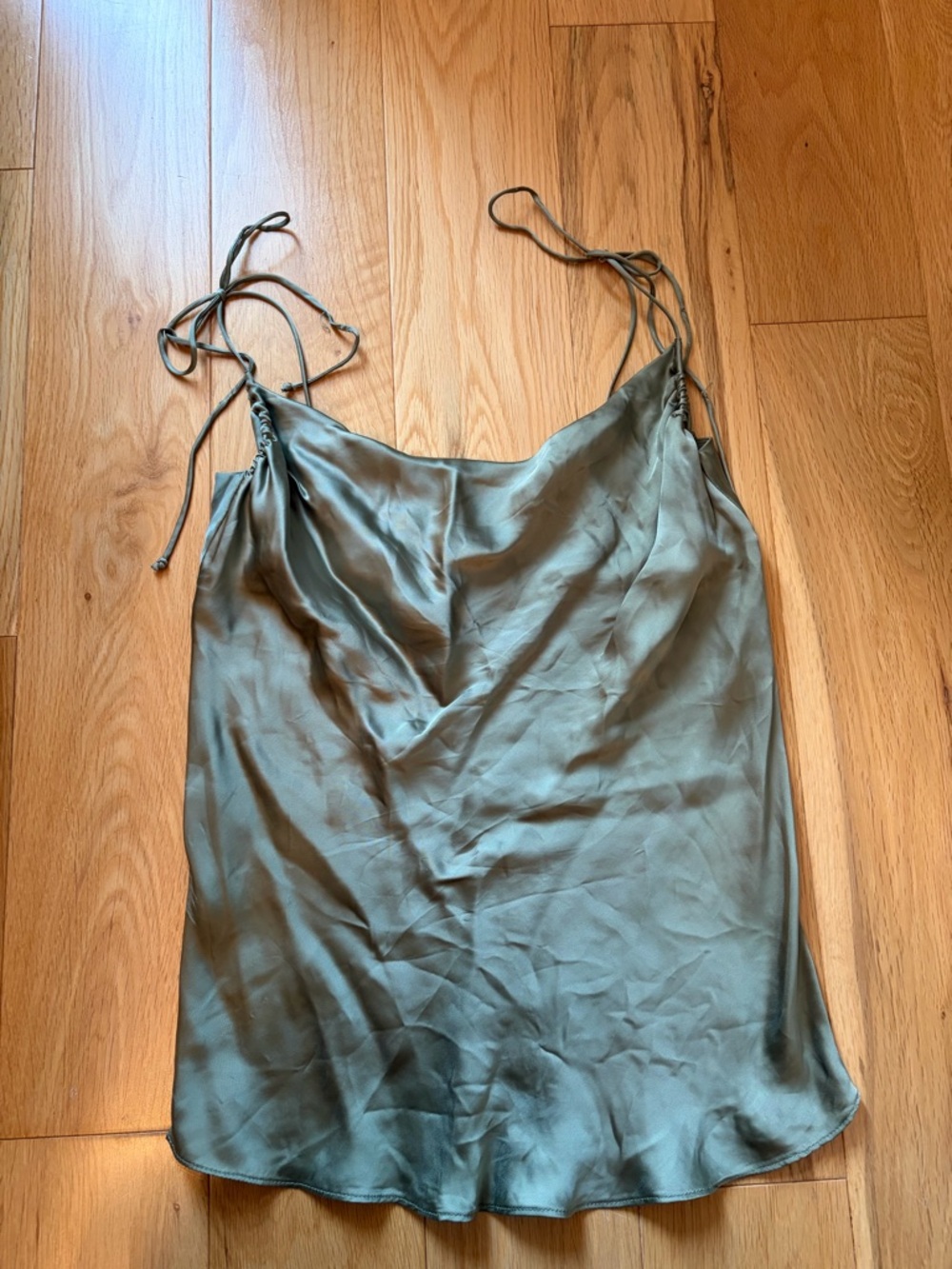 Wilfred Olive Satin Cowl Neck Camisole